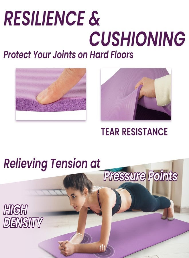 Fitvids Yoga Mat 1/2 Inch Extra Thick High Density Exercise Mat, Taro Purple - Image 3