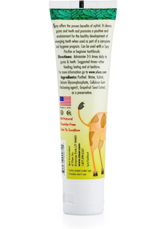 Spry Natural Xylitol Toothpaste for Baby, Toddler, Kids Age 3 Months Up - Fluoride Free Tooth Gel, Support Development of Emerging Teeth, Strawberry Banana, Bubblegum, Original, 2 Fl Oz (Pack of 3) - Image 4