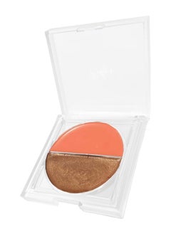 Ruby's Organics عبوة من أحمر الخدود للخدود الكريم الطبيعي، لوحة ثنائية الهايلايتر، مناسبة للبشرة الدهنية والجافة والسُمرة والبرونزي، 9 جرام  - Image 1