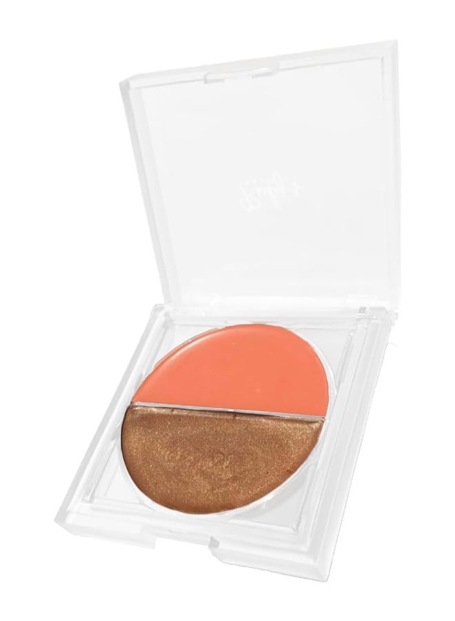 Ruby's Organics Pack Of 1 Blush For Cheeks Natural Cream, Highlighter Duo Palette, Suitable For Oily, Dry, Tan Plus Bronze, 9G - Image 1