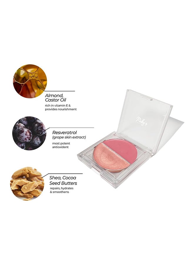 Ruby's Organics Pack Of 1 Blush For Cheeks Natural Cream, Highlighter Duo Palette, Suitable For Oily, Dry, Tan Plus Bronze, 9G - Image 3