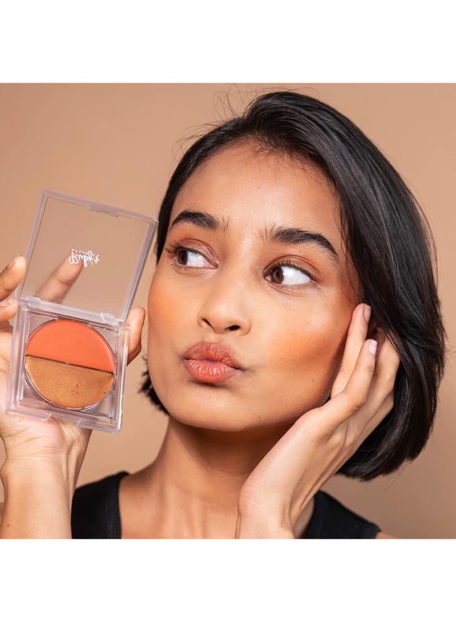 Ruby's Organics Pack Of 1 Blush For Cheeks Natural Cream, Highlighter Duo Palette, Suitable For Oily, Dry, Tan Plus Bronze, 9G - Image 5