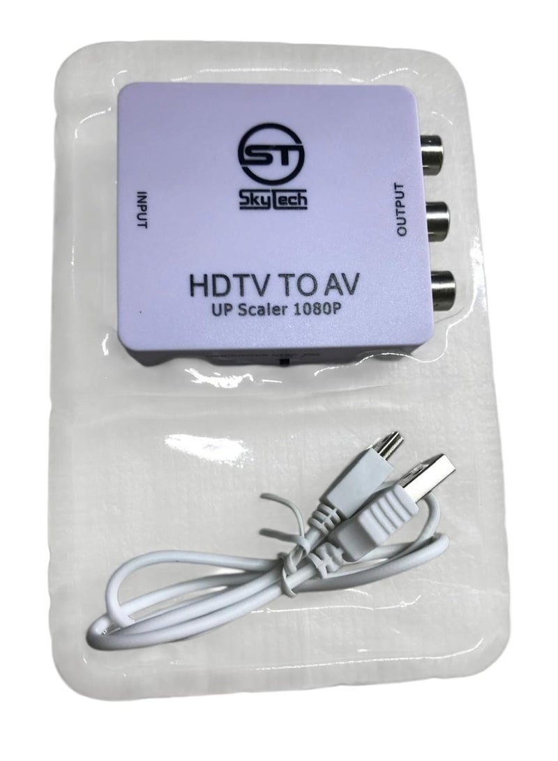 اس تي محول فيديو HD إلى AV – وصلة HDTV إلى RCA للصوت والصورة – متوافق مع التلفزيونات القديمة وأجهزة العرض - Image 1