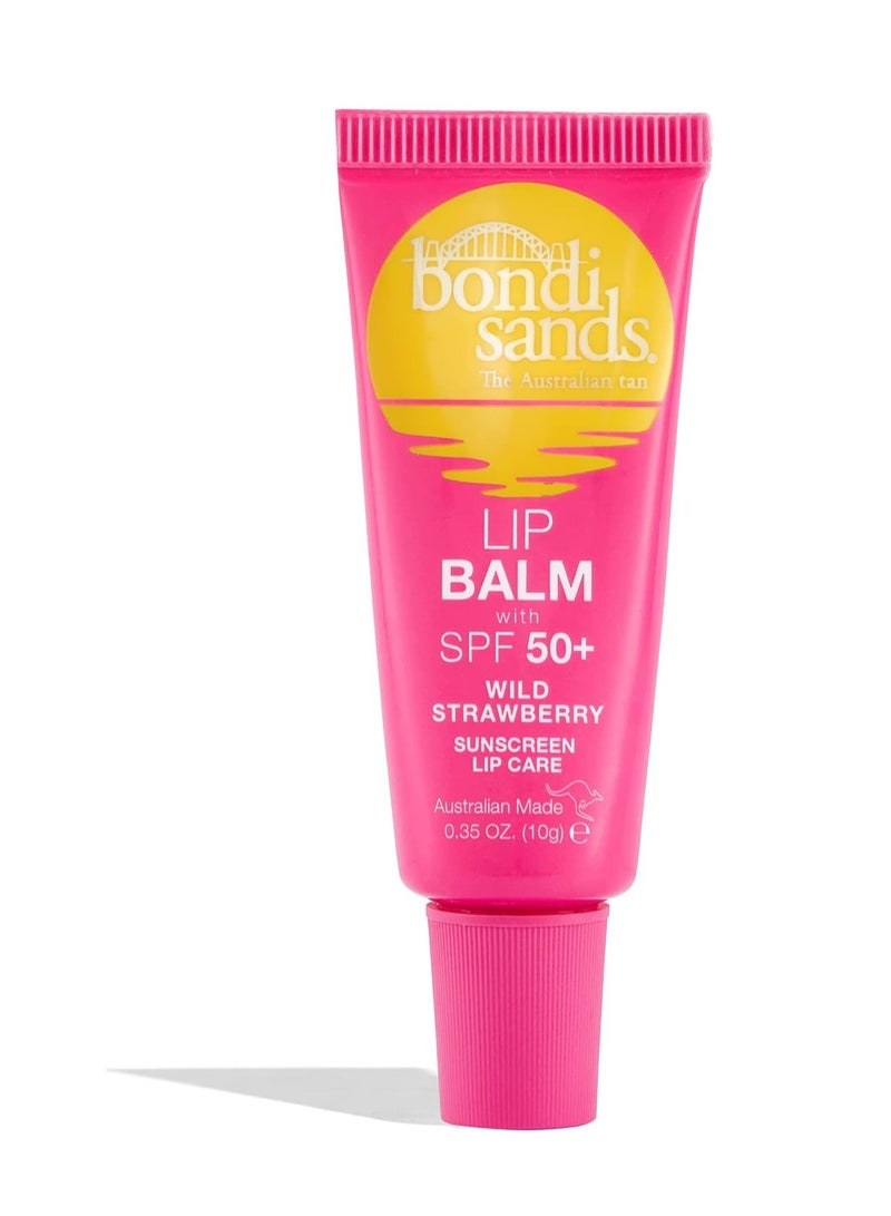 بوندي ساندز بلسم شفاه SPF 50 بالفراولة البرية بلسم مرطب للشفاه مع SPF 50 لحماية متقدمة من الشمس ١٠ غ - Image 1