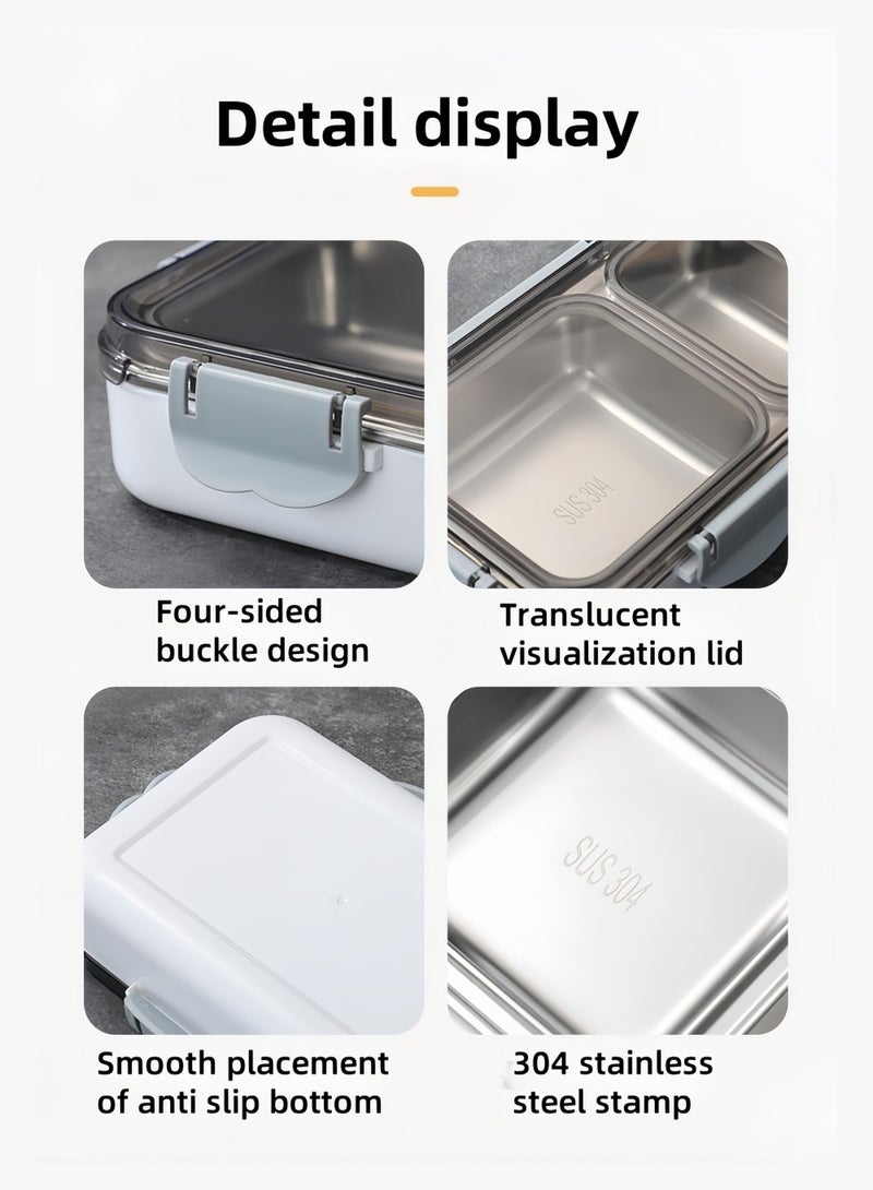 لويال 304 الفولاذ المقاوم للصدأ الغداء والعشاء مقصورة الغداء مربع ، مربع الغداء عديم الرائحة ، مختومة مانعة للتسرب ، مرئية بشكل منفصل مربع الغداء - Image 5