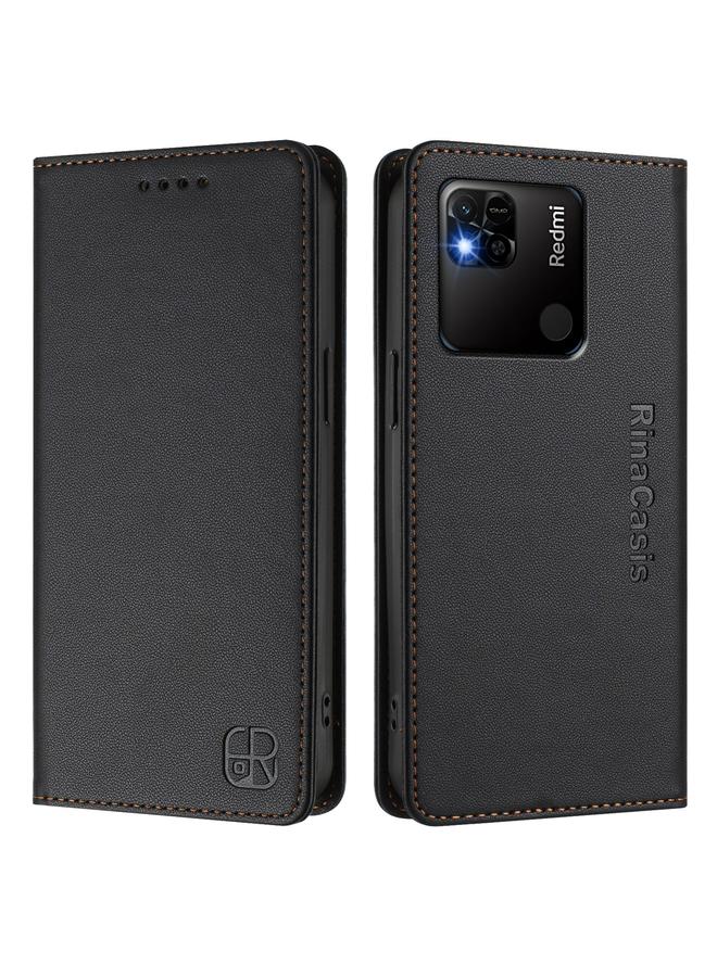 S-TOP Case For Redmi 10A / 9C RC01 Dual-Folded Magnetic Suction RFID Leather Phone Case - Image 2