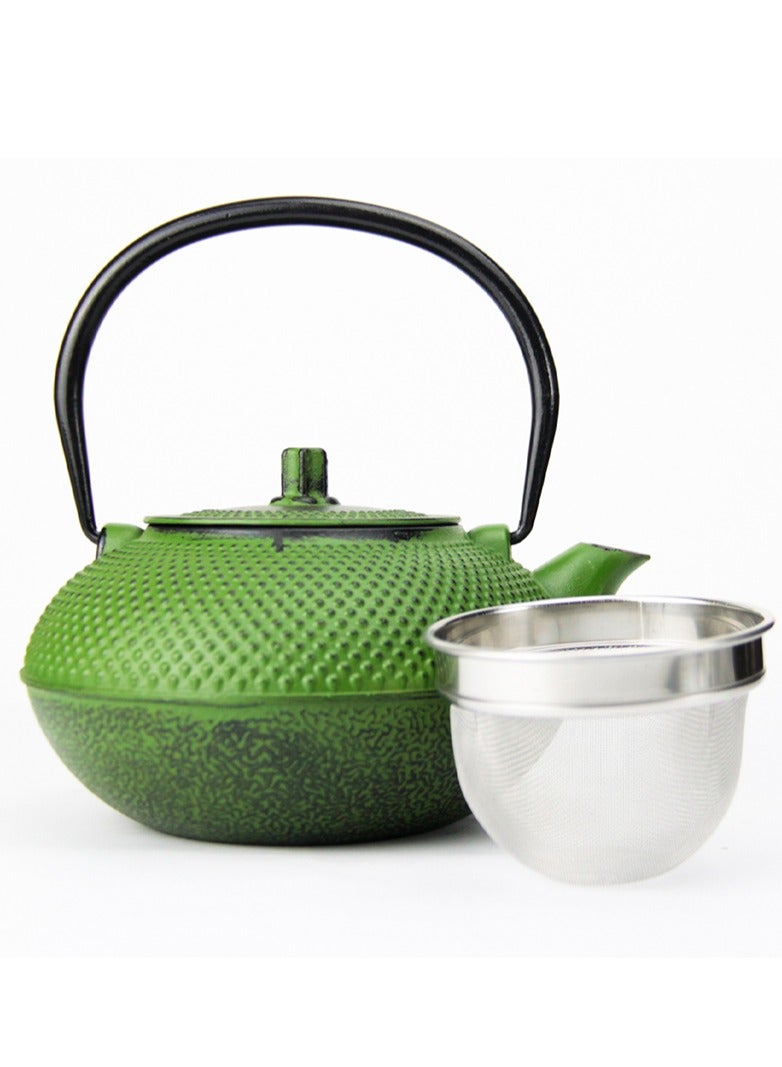 Tealand Durable Coated with Enamel Interior Cast Iron Teapot with Stainless Steel Infuser for Brewing Loose Tea Leaf 1.4 Green - Image 2