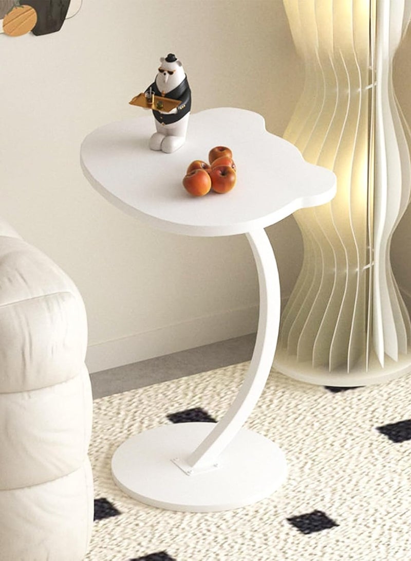 شو وو طاولة جانبية صغيرة على شكل حرف C، طاولة جانبية أسفل الأريكة، طاولة سرير مستديرة ضيقة، طاولة قهوة، طاولة عشاء لغرفة المعيشة، غرفة النوم، الدراسة، المساحات الصغيرة، صينية تلفزيون للوجبات الخفيفة والمشروبات - Image 1