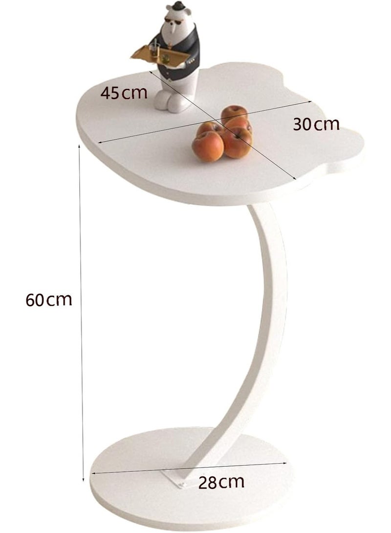 شو وو طاولة جانبية صغيرة على شكل حرف C، طاولة جانبية أسفل الأريكة، طاولة سرير مستديرة ضيقة، طاولة قهوة، طاولة عشاء لغرفة المعيشة، غرفة النوم، الدراسة، المساحات الصغيرة، صينية تلفزيون للوجبات الخفيفة والمشروبات - Image 2