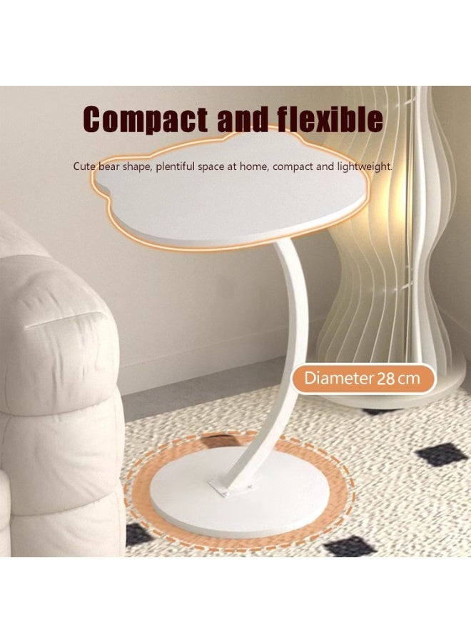 شو وو طاولة جانبية صغيرة على شكل حرف C، طاولة جانبية أسفل الأريكة، طاولة سرير مستديرة ضيقة، طاولة قهوة، طاولة عشاء لغرفة المعيشة، غرفة النوم، الدراسة، المساحات الصغيرة، صينية تلفزيون للوجبات الخفيفة والمشروبات - Image 5