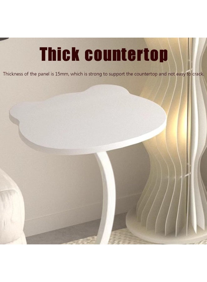 شو وو طاولة جانبية صغيرة على شكل حرف C، طاولة جانبية أسفل الأريكة، طاولة سرير مستديرة ضيقة، طاولة قهوة، طاولة عشاء لغرفة المعيشة، غرفة النوم، الدراسة، المساحات الصغيرة، صينية تلفزيون للوجبات الخفيفة والمشروبات - Image 3