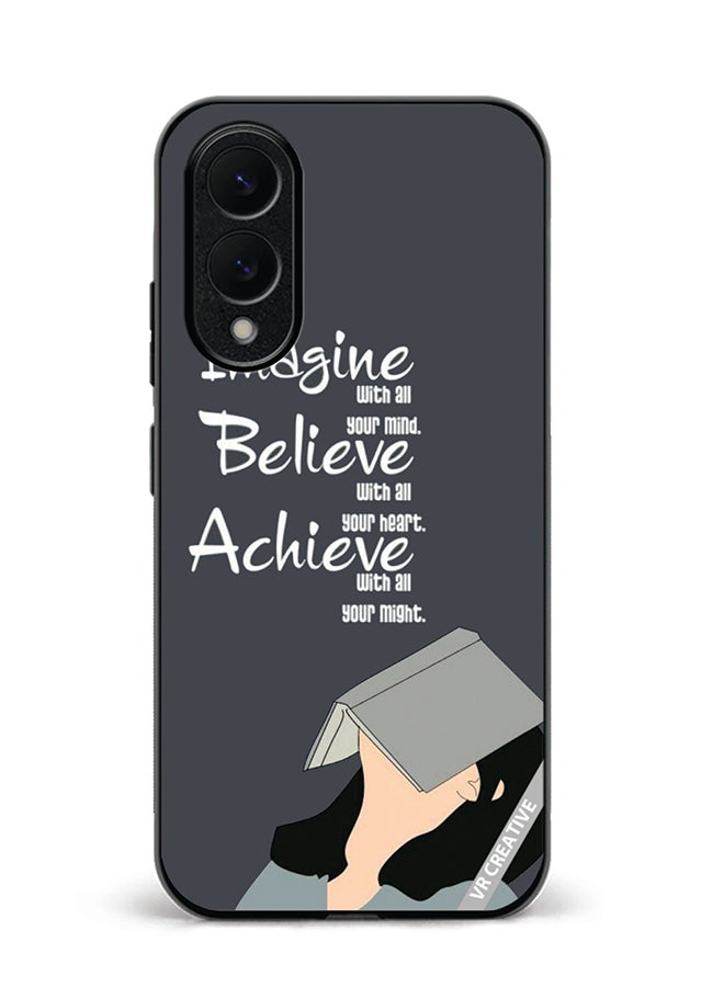 VR CREATIVE Protective Case Cover For Samsung Galaxy S25 Edge Imagine Believe Achieve Design Multicolour