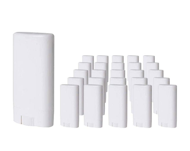 Goege Empty Plastic Oval Deodorant Containers Lip Balm Tubes With Lid Caps 15Ml For Lipstick  Crayon Chapstick Homemade Lip Balm Bpa Free (50 Pcs) - Image 3