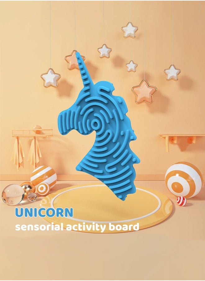 2 Pcs Unicorn Silicone Compression Decompression Boards, Puzzle Children's Decompression Toy Twist Board, Random Color New Sensory Activity Board, Random Color Silicone Strip 18x17cm