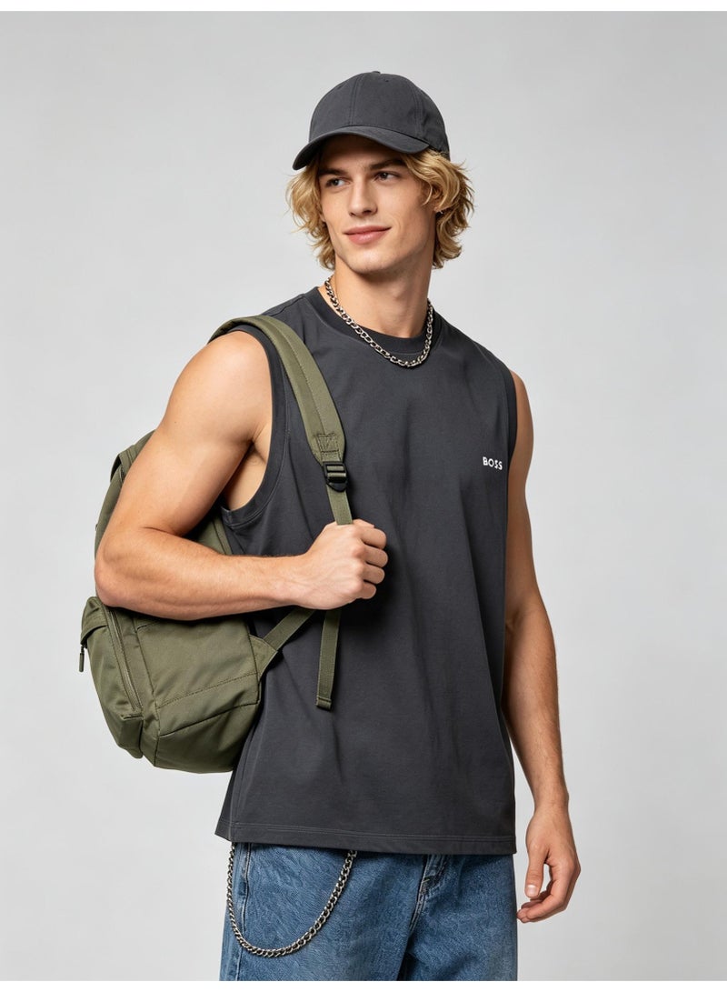 BOSS Men's Oversized Sleeveless Tank Top Crew Neck Casual Street Sport Loose Daily Vest Dark Grey - Image 5