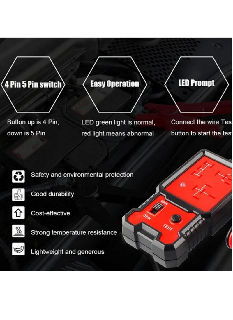 RATSAW - 12V Automotive Relay Tester Tester with Clips Electronic Relay Car Battery and Alternator Checker Tester Analyzer Diagnostic Tool - Image 1