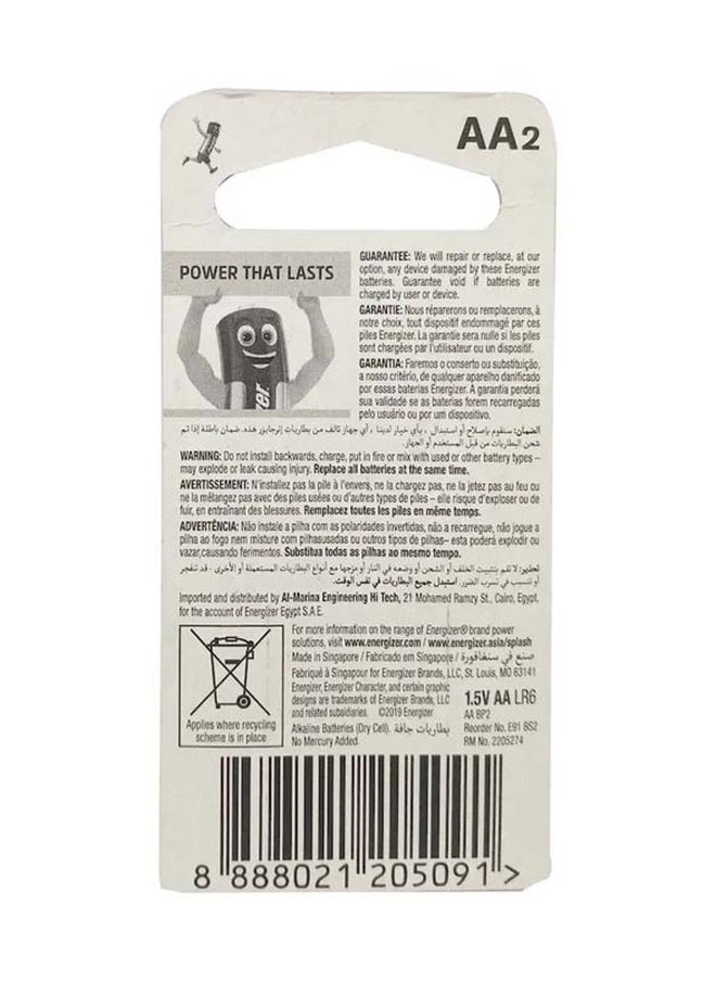 Energizer - Alkaline Battery AA Pack Of 2 - Image 1