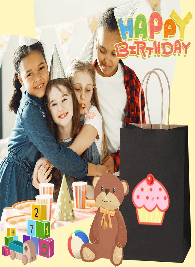 SHOPDAY 45Pcs Black Paper Bags with Handles, Assorted Sizes Gift Bags 5x3x8 & 8x4x10.5 & 10x5x13 15 Pcs Each Shopping Bags for Small Business Party - Image 5