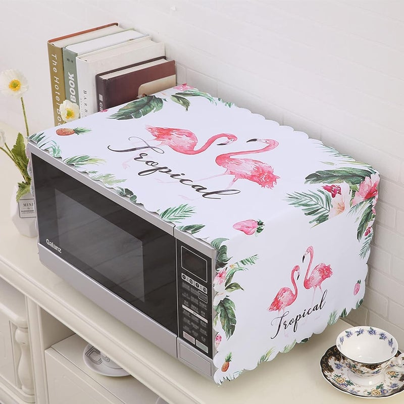 AIMERS Flamingo Printed Decorative Microwave Oven Cover DustProof Oven Top Cover Kitchen Accessories Size 100 35cm - Image 4
