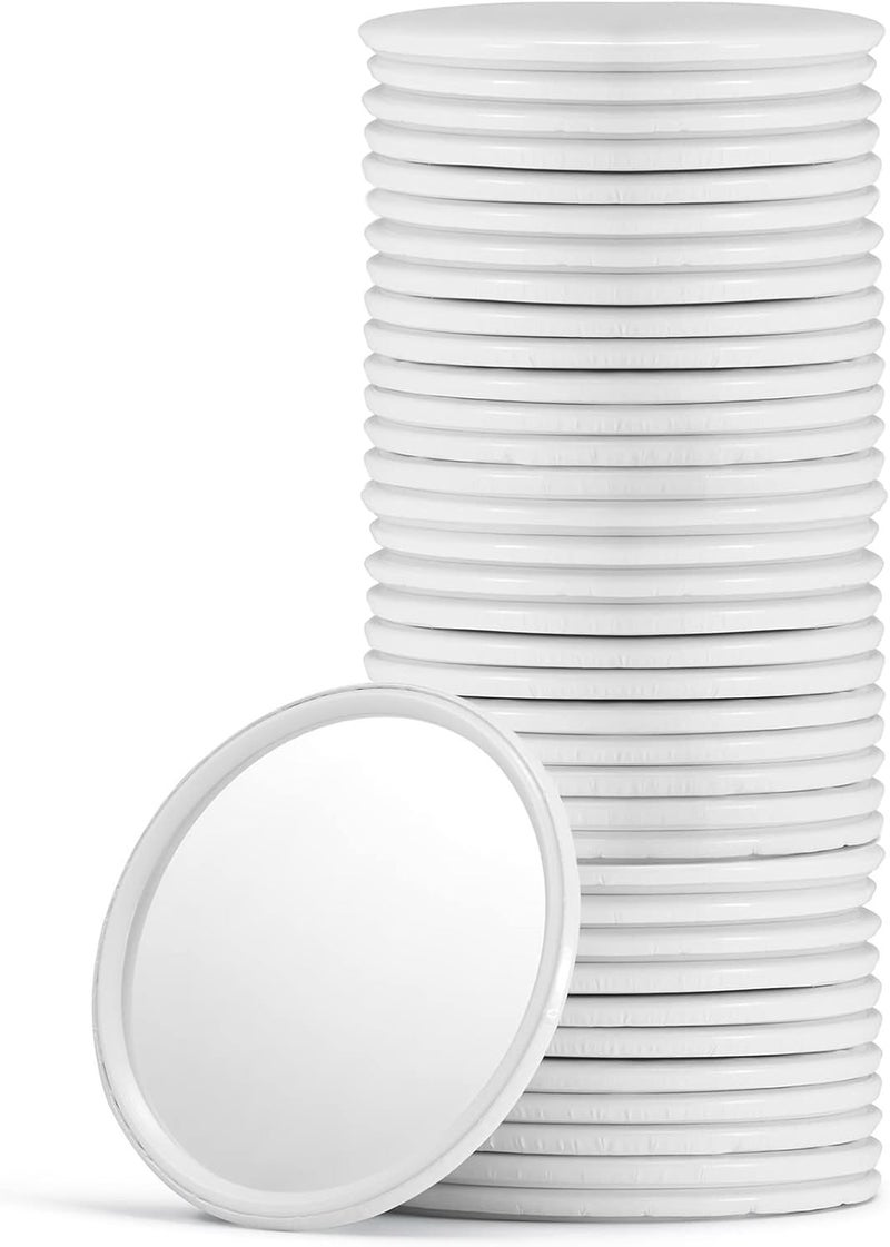 Compact Small Makeup Mirror Bulk, Mini Travel Pocket Mirror for Purse Women Pack of 36 Pcs(Round, White)