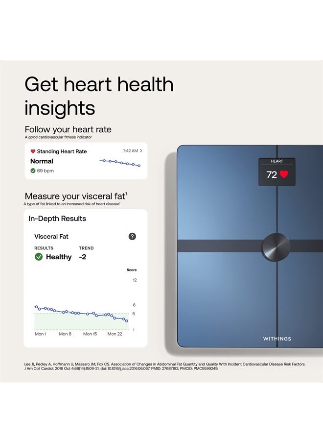 Withings - WITHINGS Body Smart - Accurate Scale for Body Weight and Fat Percentage, Body Composition Wi-Fi and Bluetooth, Baby Weight Smart Scale Apple Compatible, Bathroom Scale,FSA/HSA - Image 1