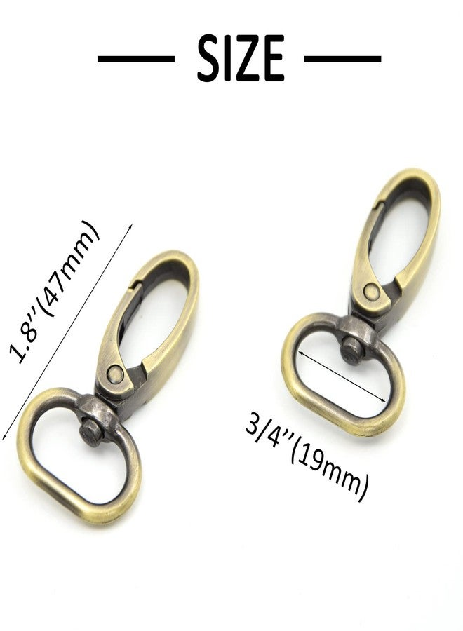 MELORDY 15 Pcs Oval Ring Lobster Clasp Claw Push Gate Trigger Clasps Swivel Snap Hooks for Leather Craft Straps Lanyard Ribbons (Brass, 3/4 inch) - Image 2