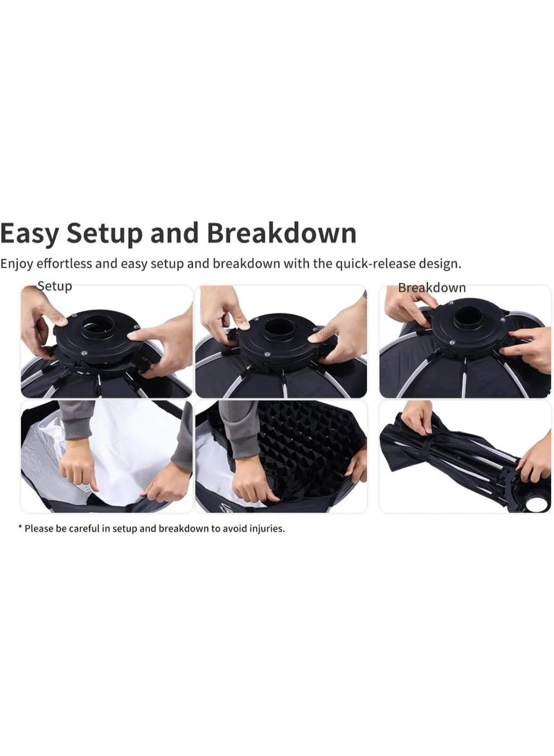 يولانزي L066 Octagonal Softbox 40cm With Bowens And Grid ( Mini Mount ) - Image 4