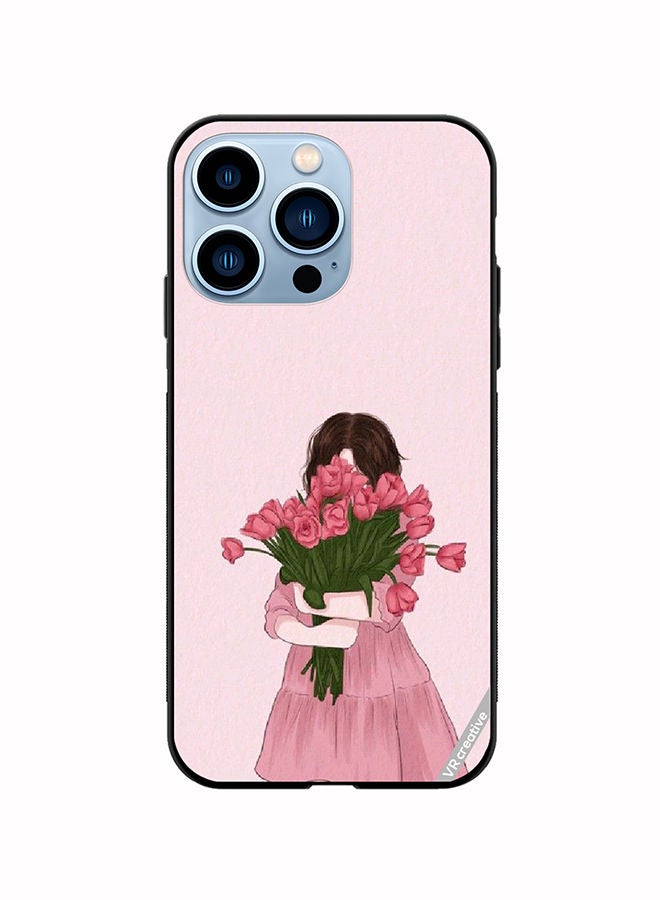 VR CREATIVE Protective Case Cover For Apple iPhone 14 Pro Max Girl Hugging Bouquet Design Multicolour - Image 1
