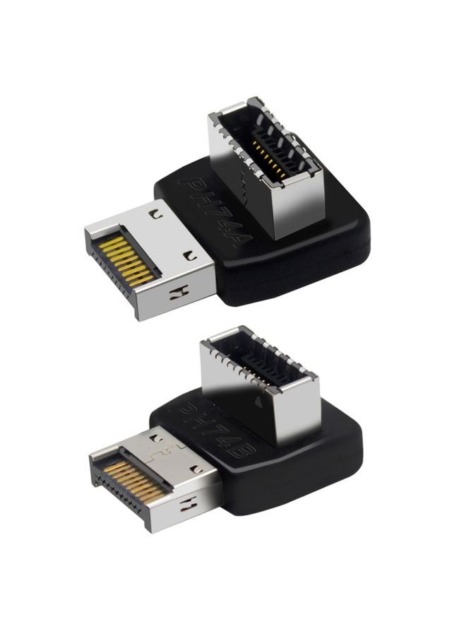 BURAQ 2pcs USB3.1 Type-E Computer Motherboard Interface 90 Degrees Elbow Front Type-C Adapter(PH74A)  - Image 3