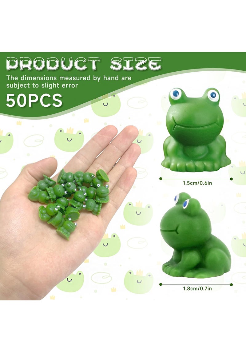 RATSAW 50Pcs Mini Resin Frogs Miniature Tiny Frogs Figurines Garden Decor Cute Small Garden Frog Ornaments for Home Decorations  - Image 1