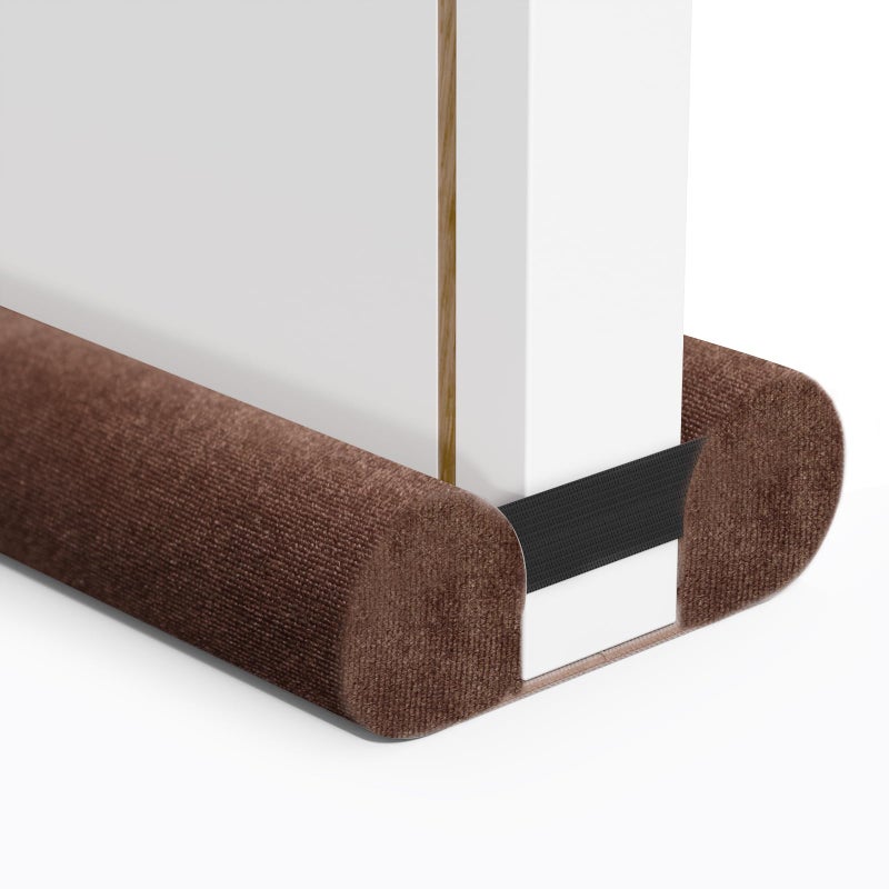 BKSAI Upgraded Door Draft Stopper for Bottom of Door Under Door Gap Filler for Big Gap No Folding Required Flexible Installation Door Sweep soundproofing Strip for Home Apartment 2832in Brown - Image 2