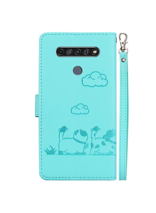 اس-توب جراب هاتف LG K61 من الجلد بنمط قطط لطيفة بتقنية RFID - Image 3