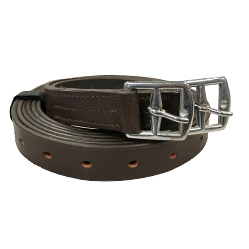 Paris Tack Schooling English Stirrup Leathers for Daily Use with One Year Warranty (54" (Adult), Havana) - Image 5