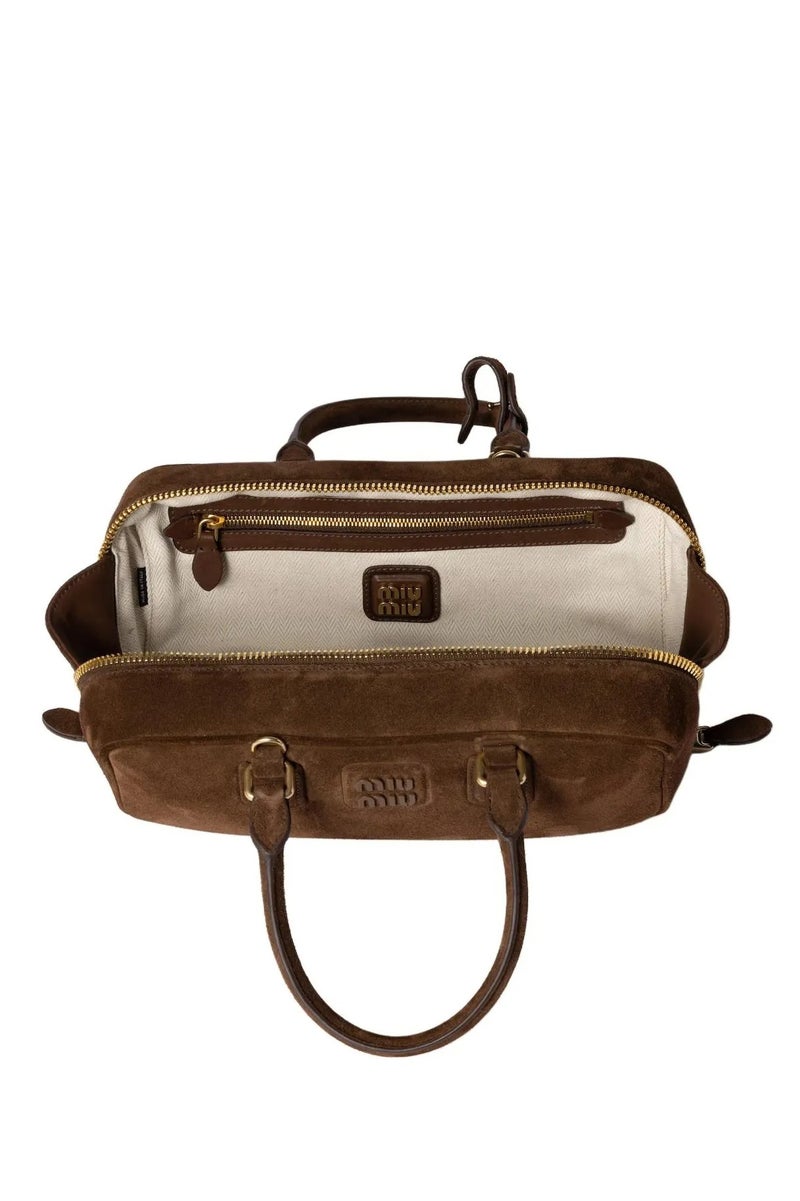 Miu Miu MIU Arcadie Leather Crossbody Hobo Handbag Women Camera With Top Handle - Image 4