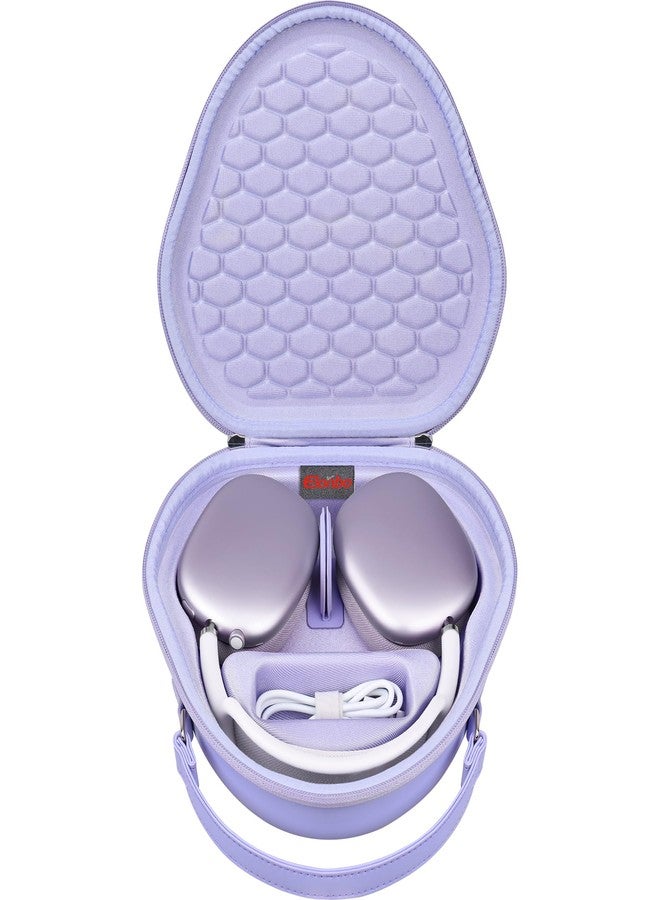 Elonbo Hard Carrying Case for Apple AirPods Max Wireless Over-Ear Headphones, AirPods Max Cover, Bluetooth Wireless Headphones Travel Protective Holder, Earphone Storage Bag, Purple-PU Leather - Image 1