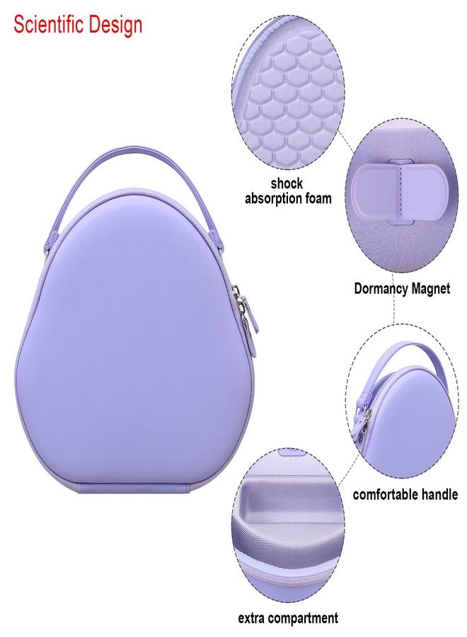 Elonbo Hard Carrying Case for Apple AirPods Max Wireless Over-Ear Headphones, AirPods Max Cover, Bluetooth Wireless Headphones Travel Protective Holder, Earphone Storage Bag, Purple-PU Leather - Image 5