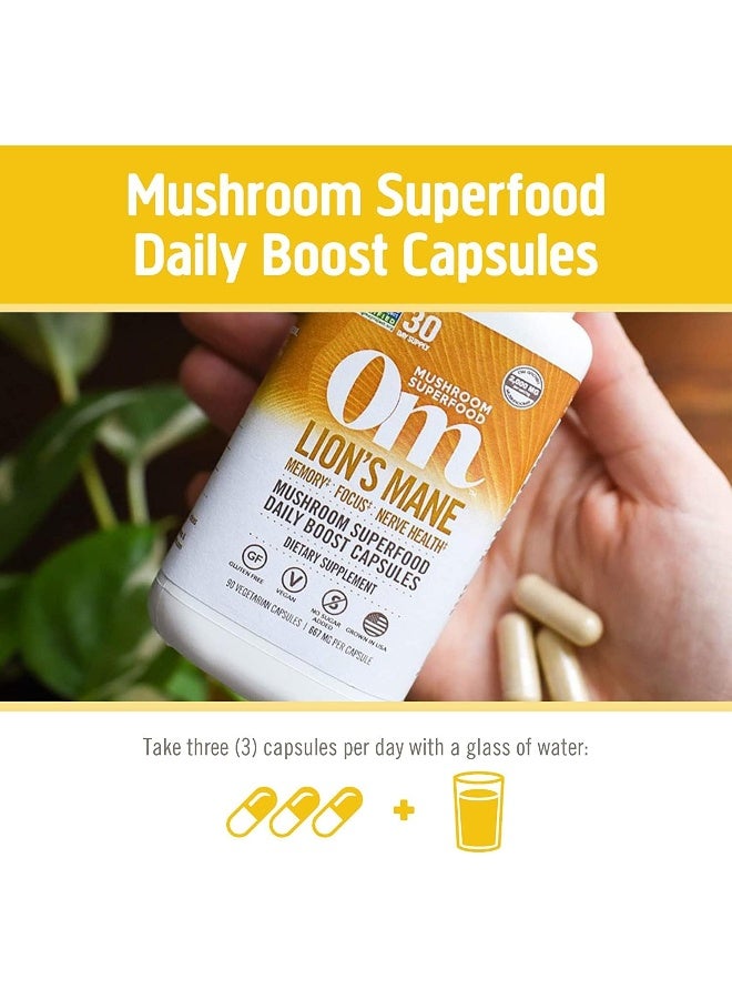 OM Mushroom Lion's Mane Mushroom Superfood 90VCAPS - Image 5