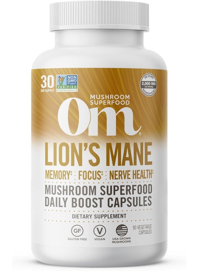 OM Mushroom Lion's Mane Mushroom Superfood 90VCAPS - Image 1