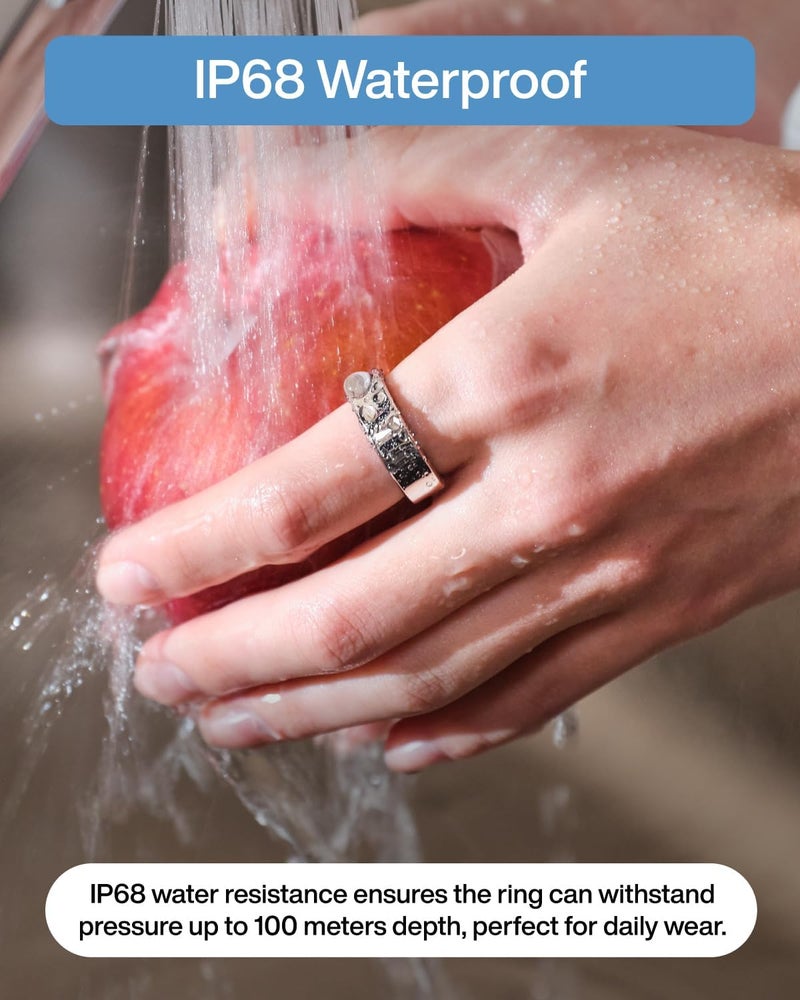 Gen 2 Air, حلقة الذكاء الاصطناعي رقيقة جداً، عمر البطارية لمدة 10 أيام، تتبع اللياقة البدنية / النوم / الإجهاد / الموارد البشرية للنساء والرجال، لا رسوم تطبيق للميزات القياسية، متوافق مع نظام التشغيل iOS و Android (الحجم 6، Galaxy Sliver) - Image 5