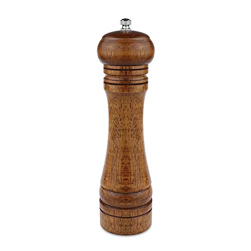 Powstro Pepper Grinder - 8 inch Pepper Mill Oak Wooden Pepper Mill Grinder Refillable Grinder Pepper with Ceramic Grinding Mechanism Adjustable Coarse to Fine (1 Pack) - Image 1