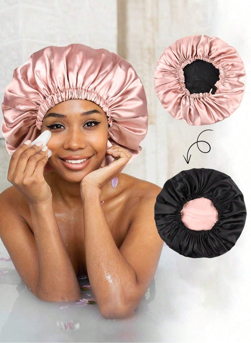 شي إن بونيه ستان حريري للنوم – طبقة مزدوجة مبطنة (قد يختلف اللون) - Image 1