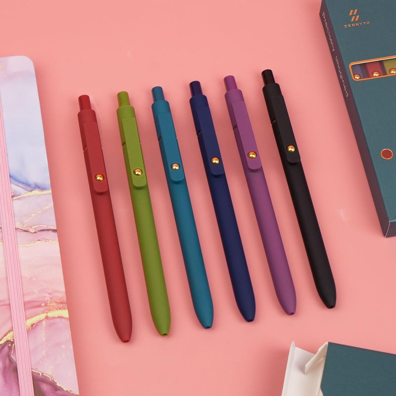 Ddaowanx Colorful Gel Pens, 0.5mm Fine Point Retractable, Cute Pens with Colored Writing and Sketching,Gifts for Women (12Pcs-Vintage Colors) - Image 5
