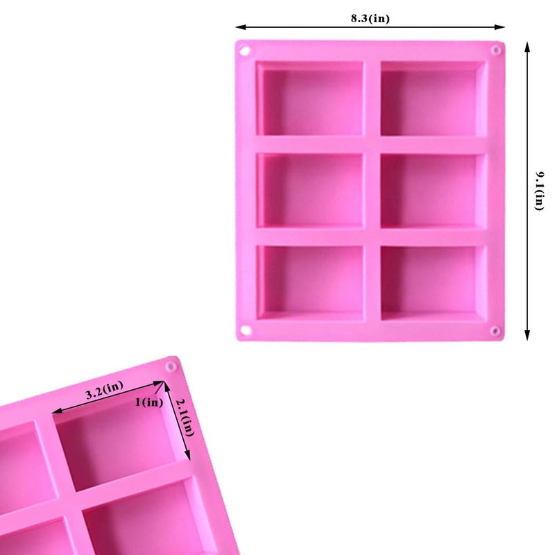 Fancypost 4-Piece Rice Snacks Molds Set - 6-Cavity Non-Stick Trays for Rice Krispies Treats, Chocolate, Brownie, Cornbread & Pudding | Candy & Baking Supplies for DIY Desserts - Image 2