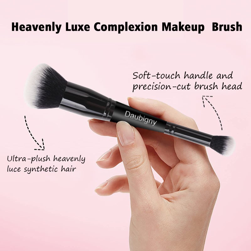 Daubigny Makeup Brushes Daubigny Dualended Foundation Brush Concealer Brush Perfect for Any Look Premium Luxe Hair Rounded Taperd Flawless Brush Ideal for Liquid, Cream, Powder,Blending, - Image 4