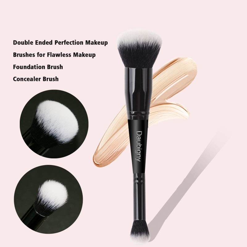 Daubigny Makeup Brushes Daubigny Dualended Foundation Brush Concealer Brush Perfect for Any Look Premium Luxe Hair Rounded Taperd Flawless Brush Ideal for Liquid, Cream, Powder,Blending, - Image 3