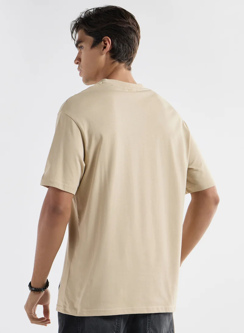 STARTER Starter Logo Print Crew Neck T-shirt with Short Sleeves