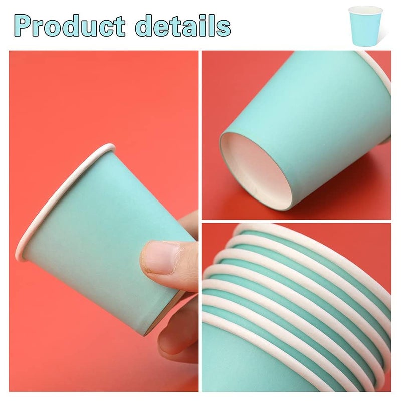 Huaiid Huaiid 3oz Paper Cups Bathroom Paper Cups Mouthroom Cups Espresso Cups Small Blue Paper Cups for Snack Bathroom Espresso Perfect for Home Condos Rvs Campers  50 Count (Pack of 1) - Image 3