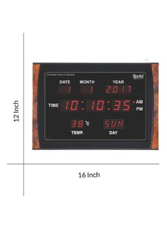 Ajanta Ajanta Plastic Digital Clock Dc-037 117Wx19.6Lx13H Inches Brown  - Image 3