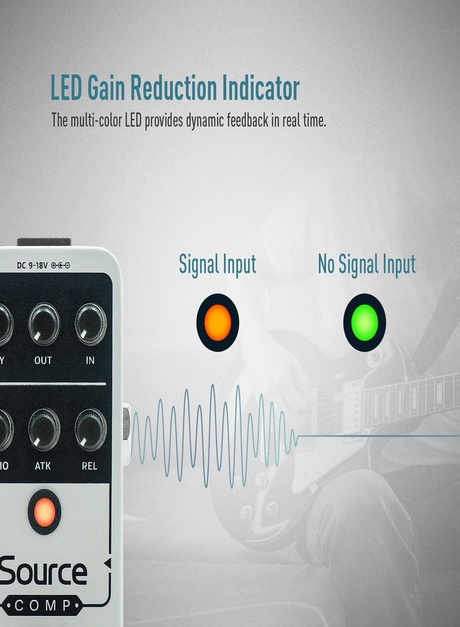 SONICAKE 100% Analog Compression Pedal Guitar Effects Pedal with Buffered Bypass Source Comp - Image 3