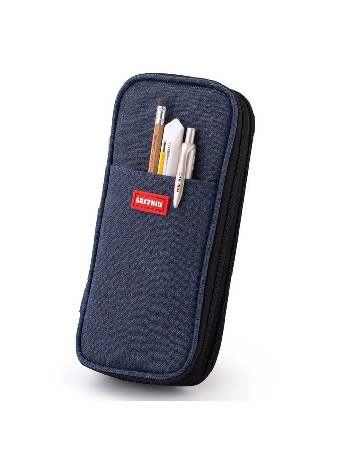 EASTHILL - EASTHILL Big Capacity Pencil Case Large Pencil Pouch Stationery Pen Bag for Teen Girls-Deep Blue - Image 1